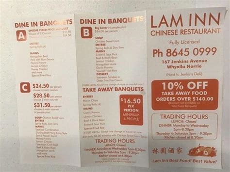 lam inn menu
